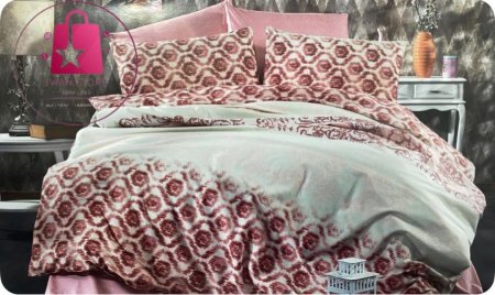 مفرش تركي " زهري وابيض"